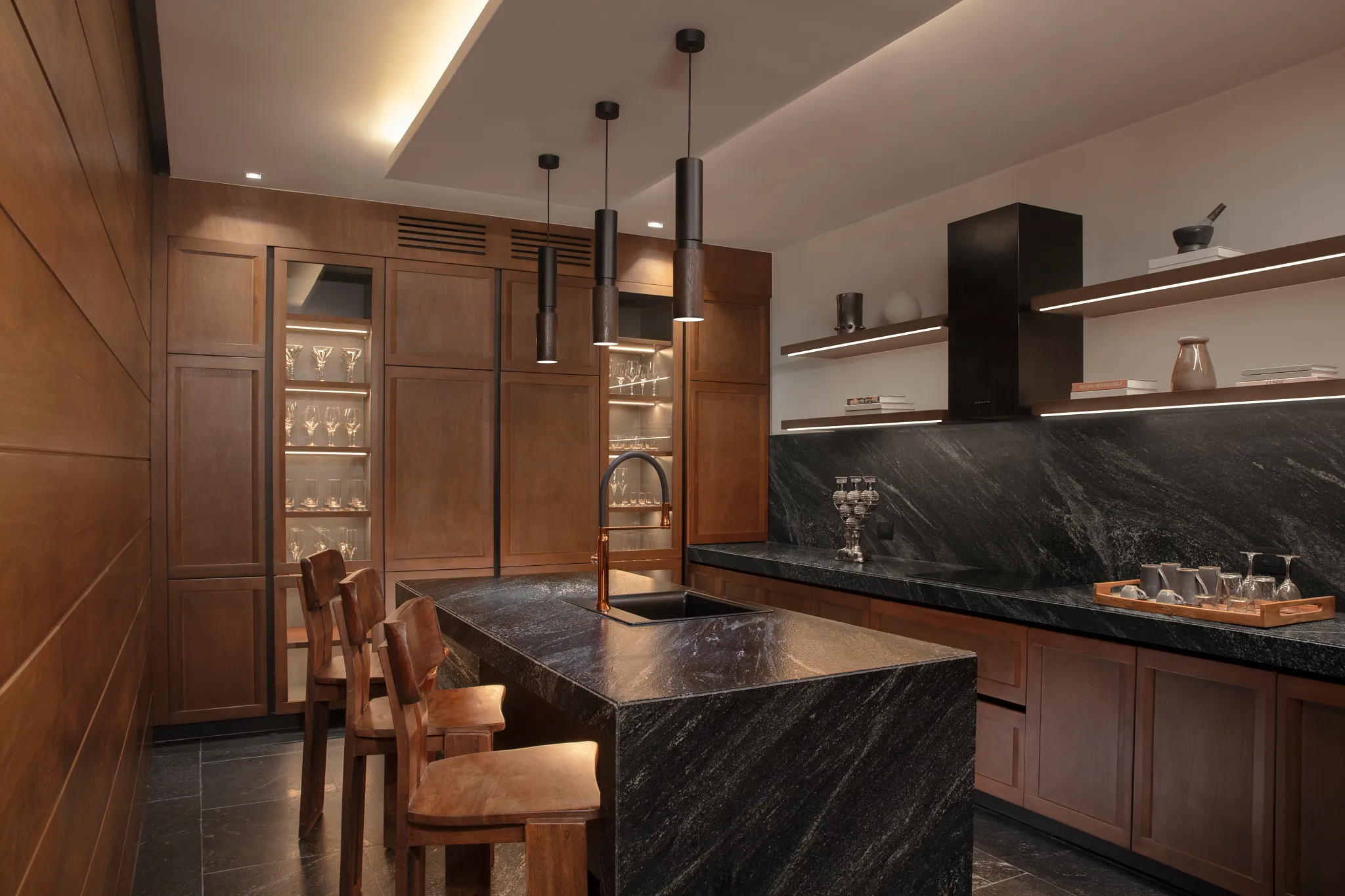 Presidential Villa Beach Front kitchen with modern finishes at Impression Moxché by Secrets.